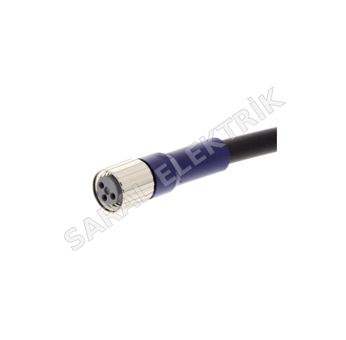 XS3F-LM8PVC3S5M M8 3 Pin 5m Kablolu Dişi Konnektör